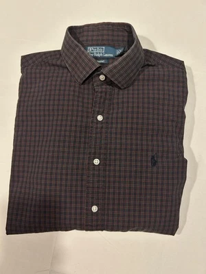 Camisa Polo Ralph Lauren Para Hombres 16.5 36/37 Cuadros Regente Vestido Clásico Abotonada Foto 1 de 4