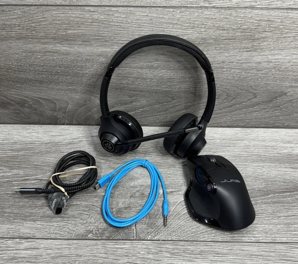JLab Epic Wireless Mouse & Go Work Headset Bundle Lot Wireless Bluetooth PC - Image 1 of 4