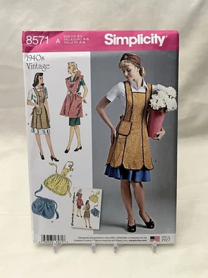 Simplicity 8571 Vintage Apron and Half Aprons Retro 1940s Sewing Pattern s-l - Image 1 of 3
