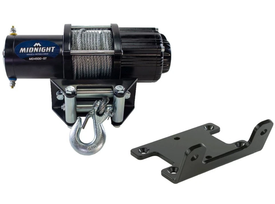 Viper 50 Ft Midnight Winch 4500 lb Steel With Mount For Yamaha Bruin 350 2004-09 - Image 1 of 4