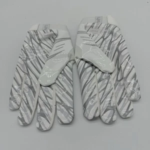 Under Armour Football Gloves Size Large White/Silver - Picture 1 of 2