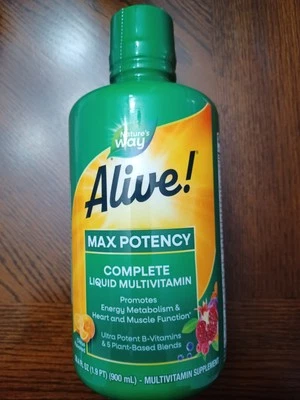 Nature’s Way Alive! Max Potency Multivitamin Liquid, Citrus Flavor - 30.4oz - Image 1 of 4