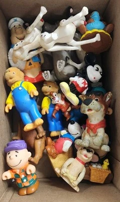 Box Full of Old Toys - Disney, Snoopy, Sesame St. Figures  - Image 1 of 2