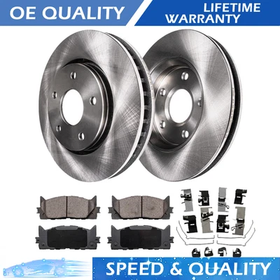 Front Brake Rotors and Brake Pads Kit For 2007-2017 Toyota Camry 2008-18 Avalon - Image 1 of 4