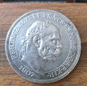 Ungarn Franz Joseph I 5 Korona 1907 Krönungsmünze - Bild 1 von 4