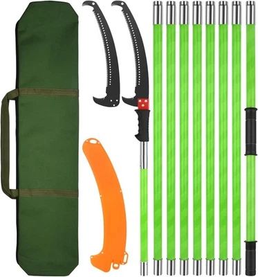 Serra de vara manual para corte de galhos altos sem esforço - Podadora de árvores extensível de 30 pés - Imagem 1 de 4