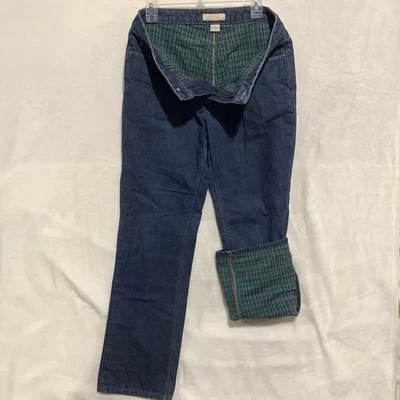 Natural Reflections Jeans Size 6 Denim Fleece Flannel Lined Straight Leg Cotton - Image 1 of 4