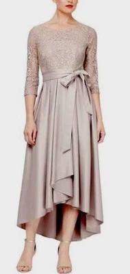 Vestido Alex Evenings Lentejuelas Encaje Fiesta Cóctel Con Falda Satén Talla 4 Nuevo Foto 1 de 4