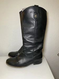 Frye Melissa Tall Black Leather Pull On Riding Boots 77167 Women's 9B Authentic - Picture 1 of 22