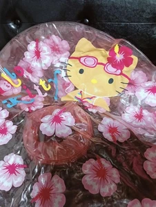 Kitty Hello Kitty Sanrio Suntanned Kitty Rare 2003 Chair Inflatable Hibiscus - Picture 1 of 24