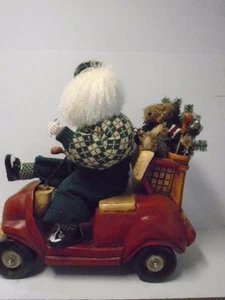 Santa Golfer Golf Cart Sandbagger Christmas Figurine Holly Tree Scorecard Bear - Picture 1 of 12