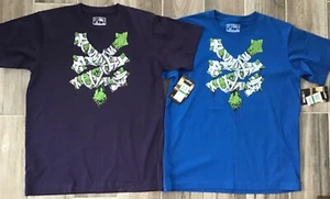 🛹 Lot of 2 NWT ZOO YORK logo tees boys L 14-16 $44 blue & eggplant SKATER 🛹 - Picture 1 of 4