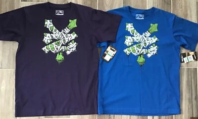 🛹 Lot of 2 NWT ZOO YORK logo tees boys L 14-16 $44 blue & eggplant SKATER 🛹  - Image 1 of 4