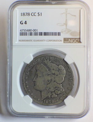 1878 CC Morgan Dollar $1 NGC  G4 - Image 1 of 3