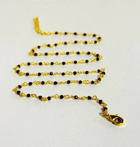 Perlenkette, 2mm Granat Hydro Perlen Rosenkranz Stil Halskette, Handarbeit Halskette - Bild 1 von 10