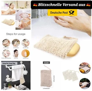 2-4 Seifenbeutel Sisal Seifensäckchen Seifennetz Peeling-Schwamm Netz Bio Natur - Picture 1 of 9