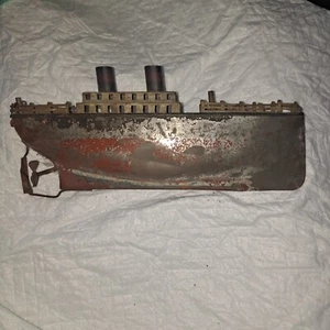 ANTIQUE RARE WIND UP GEORGES CARETTE TINPLATE SHIP OCEAN LINER GERMANY AS IS - Picture 1 of 7