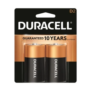 2 Pack Duracell CopperTop Alkaline D Size D2 1.5V Batteries - Picture 1 of 1