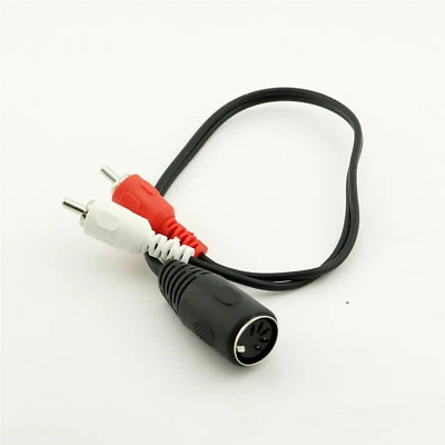 Din 5 Pin Female Socket to 2x RCA Phono Male Plug AMP Audio Adapter Cable 30cm - Image 1 of 4