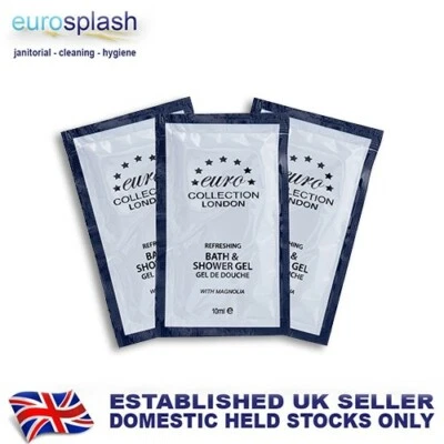 EURO COLLECTION LONDON Refreshing Bath & Shower Gel 10m Sachets Magnolia Fragrance -150pk Euro