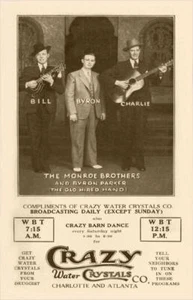 1936 Monroe Brothers Bill & Charlie WBT Crazy Water Crystals Charlotte NC Poster - Picture 1 of 1