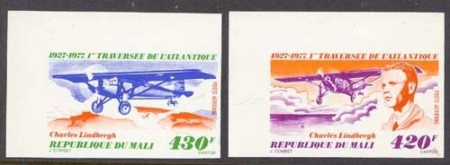 Juego Mali 1977 Imperf Lindbergh Sc# C302-03 NH Foto 1 de 1