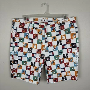 Tommy Hilfiger x Space Jam Checkerboard Denim Shorts Limited Edition Retro 38 - Picture 1 of 5
