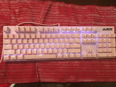 Ajazz Robocop Sakura Pink 104 Keys Backlit Wired Mechanical Gaming Keyboard - Image 1 of 4