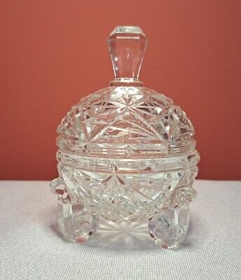 Glass Sweet Sugar Bowl With Lid Crystal Effect Candy Bonbon Dish Jar X 2 • 30.83€