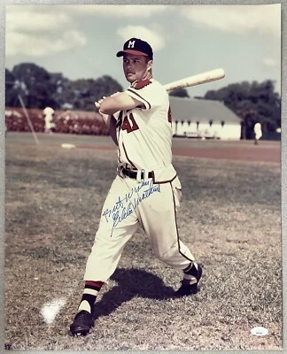 Eddie Mathews Signed Photo 16x20 Baseball Braves Tigers Insc Autograph HOF JSA - Image 1 of 3