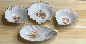 Antikes Limoges FRANKREICH Mini Tablett, Mittelstück, Bonboniere Set mit vier Tellern - Bild 1 von 12