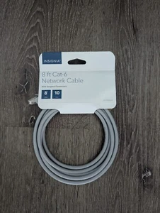 Insignia- 8 foot Cat-6 Ethernet Cable - Gray - Photo 1/2