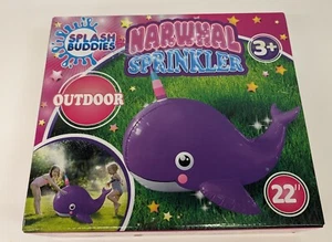 Splash Buddies Narwal Aufblasbarer Sprinkler Kinder Lila 22" Outdoor. Neu im Karton - Bild 1 von 3
