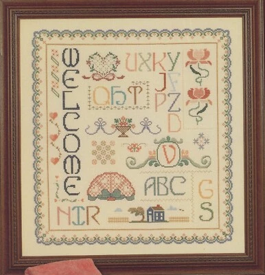 Canterbury Designs Welcome Medley Sampler Tulips Fan Hearts Cross Stitch Pattern - Image 1 of 3