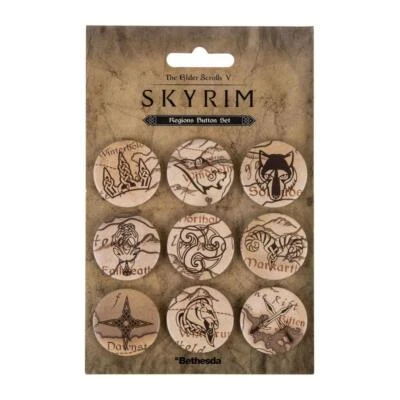 Elder Scrolls V Skyrim Ansteck-Buttons 9er-Pack Regions - Gaya Entertainment