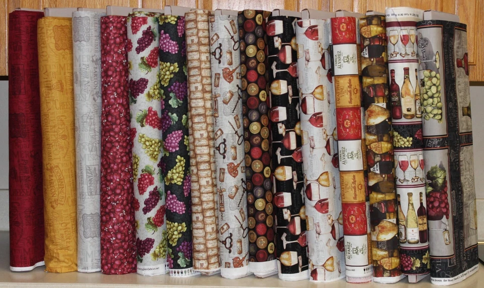 Henry Glass Wine Night Corks Bottles Grapes Coordinating Fabrics SOLD SEPARATELY - Image 1 of 1