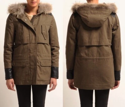NEW maje fourrue parka size 2 - Image 1 of 4