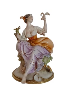 Statuina in porcellana Giuseppe Cappè - Contadina con Colomba - perfetta G.Cappè - Foto 1 di 16