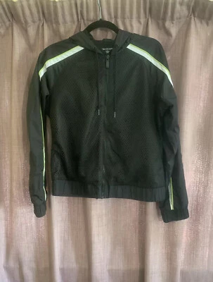 True Religion Black & Green Reflective Zip Up Hooded Jacket Size S BNWT RRP £110 - Image 1 of 4