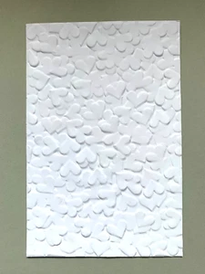 3D geprägte Karte / Topper. HERZ Design weiß x 4...300 g/m². ...(G) - Bild 1 von 1