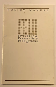 1990's Feld Entertainment Policy Manual Employee Handbook  - Bild 1 von 12