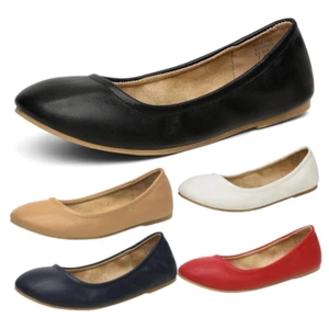 Women Ballerina Ballet Flats Round Toe Slip On Comfortable Walking Flat Shoes - Picture 1 of 42