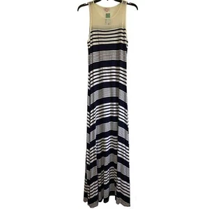NEW Pixley woman's size small S Fiona stitch fix striped lace navy maxi dress - Picture 1 of 8