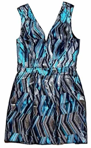 Ramy Brook Silber Briella Kleid Größe 8 Neu mit Etikett Reißverschluss hinten gefüttert Cocktail Designer Mini - Bild 1 von 22