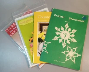 4 Crafting Booklets. Crochet Snowflakes, Crossstitch, & 2 Patterns - Picture 1 of 9