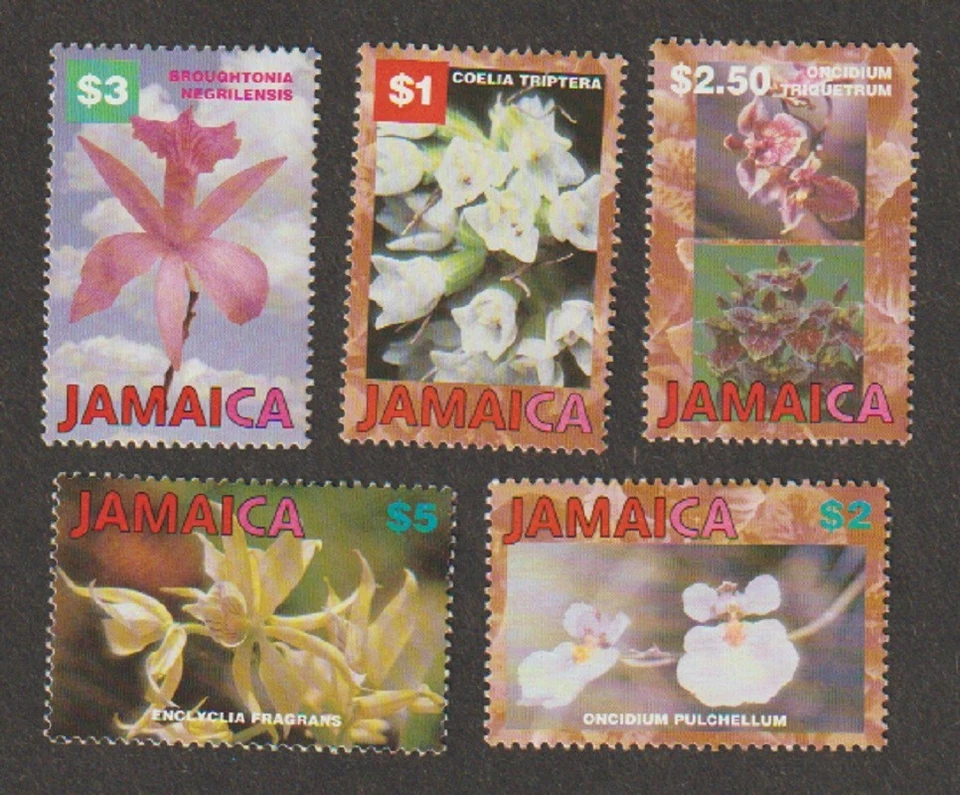 Jamaica  Set of 6 unused flower stamps - Image 1 of 1