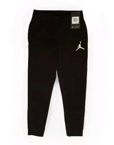 NWT Nike Air Jordan Jumpman Logo Fleece Joggers Boy's Medium Black 956208 - Picture 1 of 3