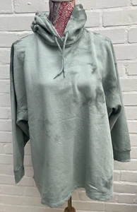 New Topshop Hoody Sweatshirt Green Tie Dye Green Longline Relaxed Fit Medium - Picture 1 of 11