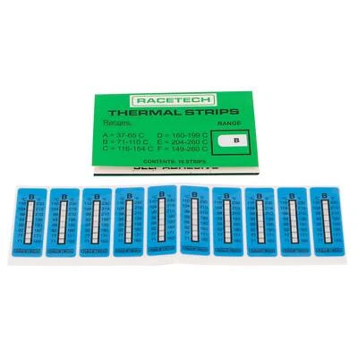 Tiras indicadoras de temperatura autoadhesivas Racetech - 10 (Kit B, 71-110 grados C)