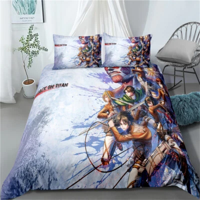 Attack on Titan Single Double Queen King Size Bed Quilt Doona Duvet Cover Set - Image 1 of 2